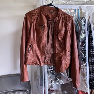 Brown leather jacket
